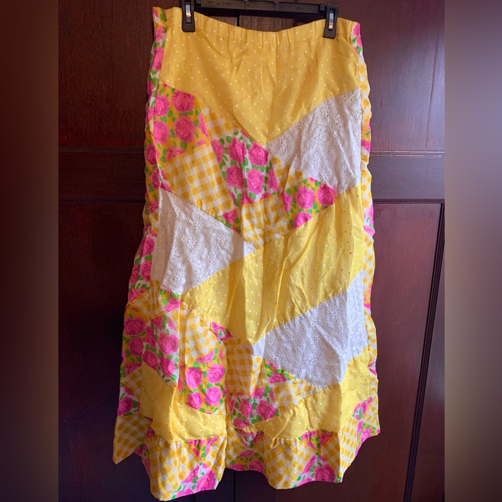 Chessa Davis Boho Patchwork maxi skirt